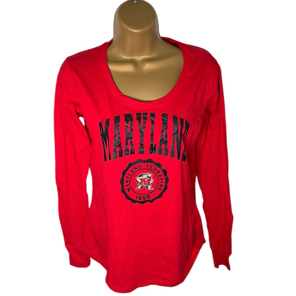 J America Maryland Terrapins Long Sleeve Tee Medium